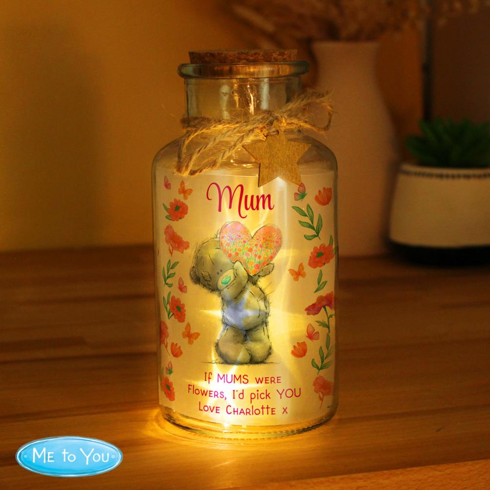 Personalised Me to You Flowery LED Light Up Glass Jar Extra Image 3